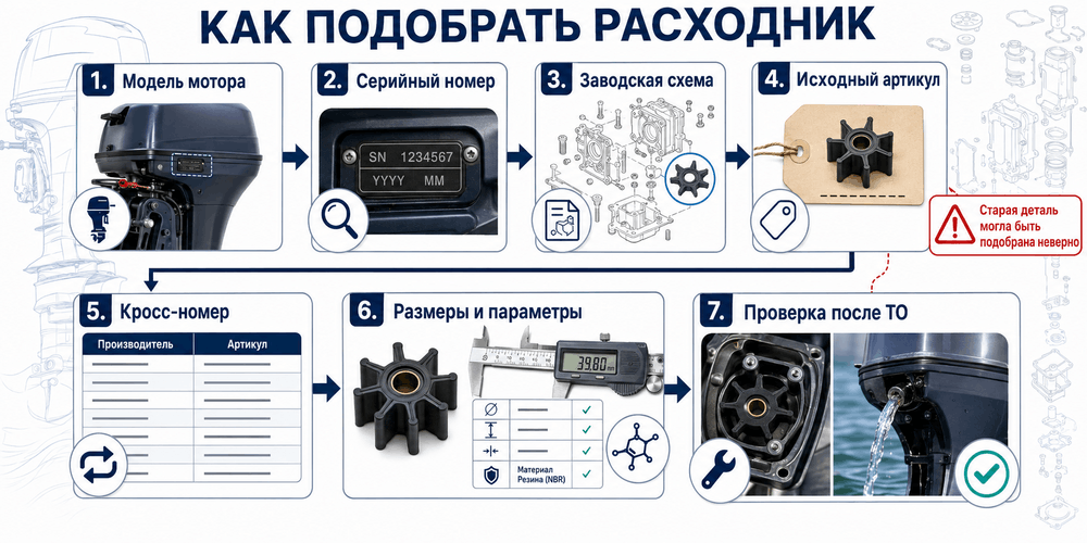 Подбор расходника для лодочного мотора по модели, серийному номеру и артикулу