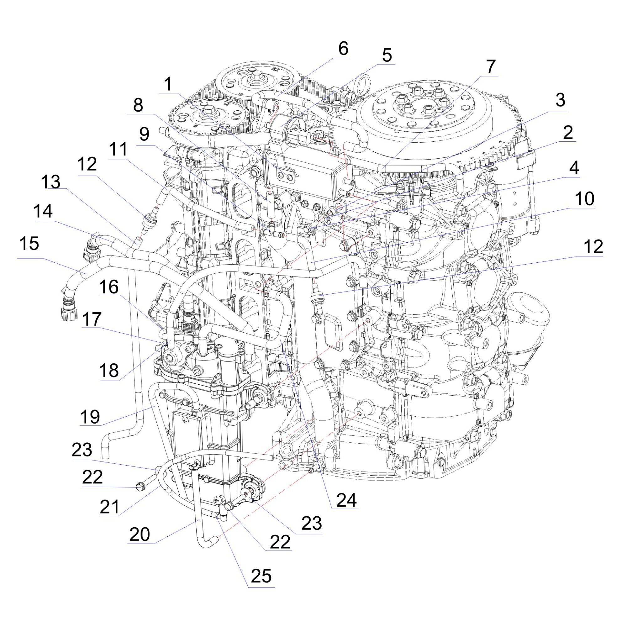 Fuel chamber pipe line