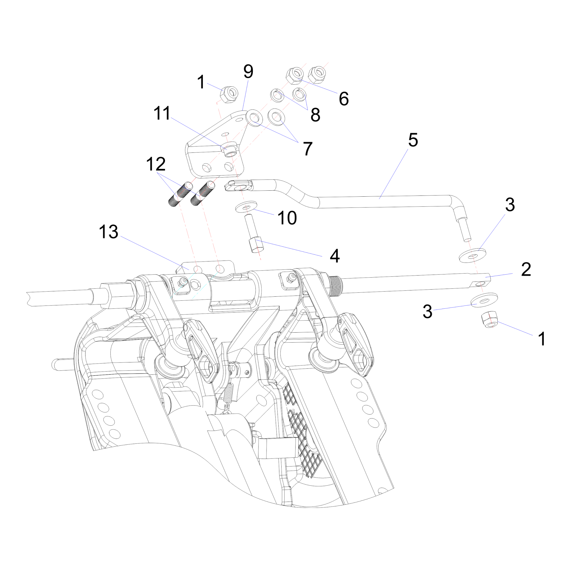 Рулевая тяга с креплением