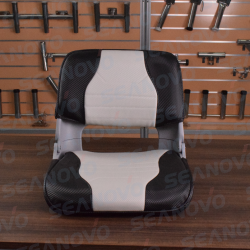 Кресло пластмассовое складное 50*46*50 мм, обивка серый/ черный винил