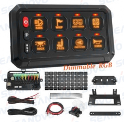 Панель переключателей на 8 групп с блоком управления цепью + Управление через приложение Bluetooth