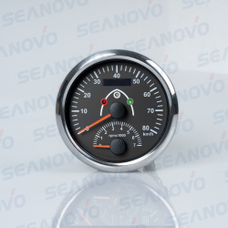 Спидометр GPS до 80 км/ч черный с серебристой окантовкой с одометром и тахометром 0-7000 (1.0-10.0)