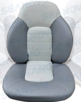 Кресло складное со средней спинкой и карманом 48*50*60, обивка серый \ т.серый винил