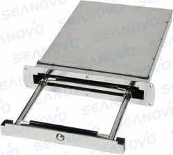 Трап потайной в боксе из нержавеющей стали, 3 черных ступени