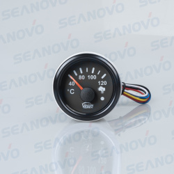 Указатель температуры двигателя черный с черной окантовкой SS316 аналоговый 52 мм 40-120 градусов