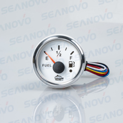 Указатель уровня топлива белый с серебристой окантовкой SS316 аналоговый  (0-190 Ом)