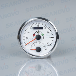 Спидометр GPS до 80 км/ч белый с серебристой окантовкой с одометром и тахометром 0-7000 (1.0-10.0)