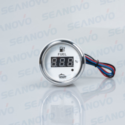 Указатель уровня топлива белый с серебристой окантовкой SS316 цифровой %  (0-190 Ом)