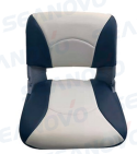 Кресло пластмассовое складное 50*46*50 мм, обивка серый/ т. синий винил