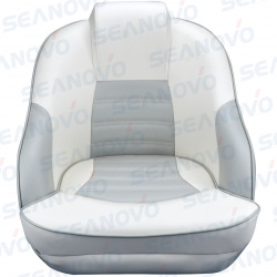 Кресло не складное 58*48*54 мм с алюминиевой рамой, обивка бело\серый винил