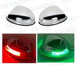 Огонь ходовой накладной горизонтальный нерж. боковой зеленый или красный светодиодный 112.5 градусов