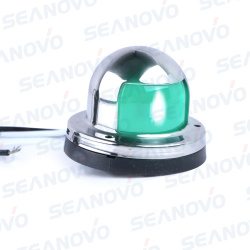 Огонь ходовой светодиодный, нержавеющий корпус, зеленый 12 В