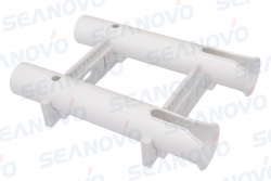 Держатель спиннинга с креплением к борту, двойной, пластик белый