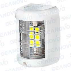 Огонь ходовой накладной вертикальный кормовой белый светодиодный, пластик белый 135 градусов