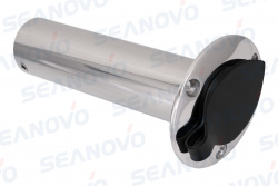 Держатель спиннинга врезной круглый на 90 градусов с заглушкой, нержавеющая сталь