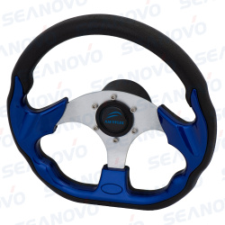 Колесо рулевое 161-A5 алюм.+ полиуретан с синими вставками, диаметр 320 мм