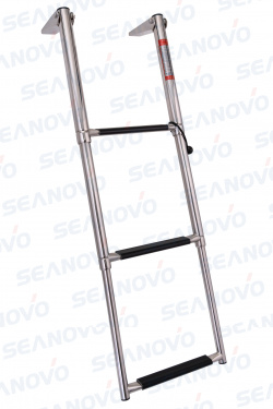 Трап телескопический складной, 3 черных ступени