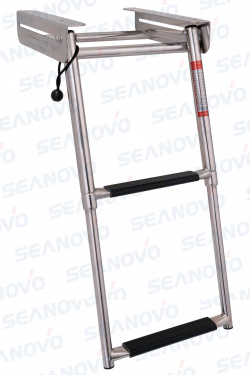 Трап телескопический выдвижной, 2 черных ступени