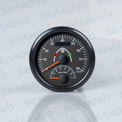 Спидометр GPS до 80 км/ч черный с черной окантовкой с одометром и тахометром 0-7000 (1.0-10.0)