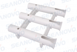 Держатель спиннинга с креплением к борту, тройной, пластик белый